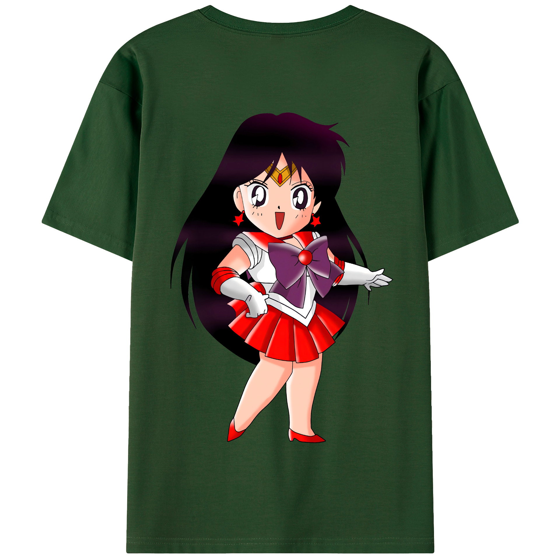 （画像用） 美少女戦士セーラームーン 火野レイ ひの レイ Sailor Moon Hino Rei （セーラーマーズ,Sailor Mars） 綿100％半袖Tシャツ（背面プリント）